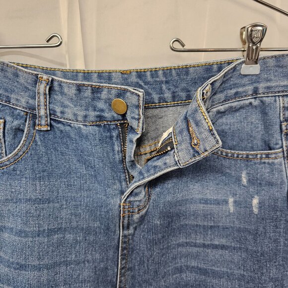 Blue Barrel Distressed Cropped Jeans Rustic Boho 28 - Picture 5 of 15